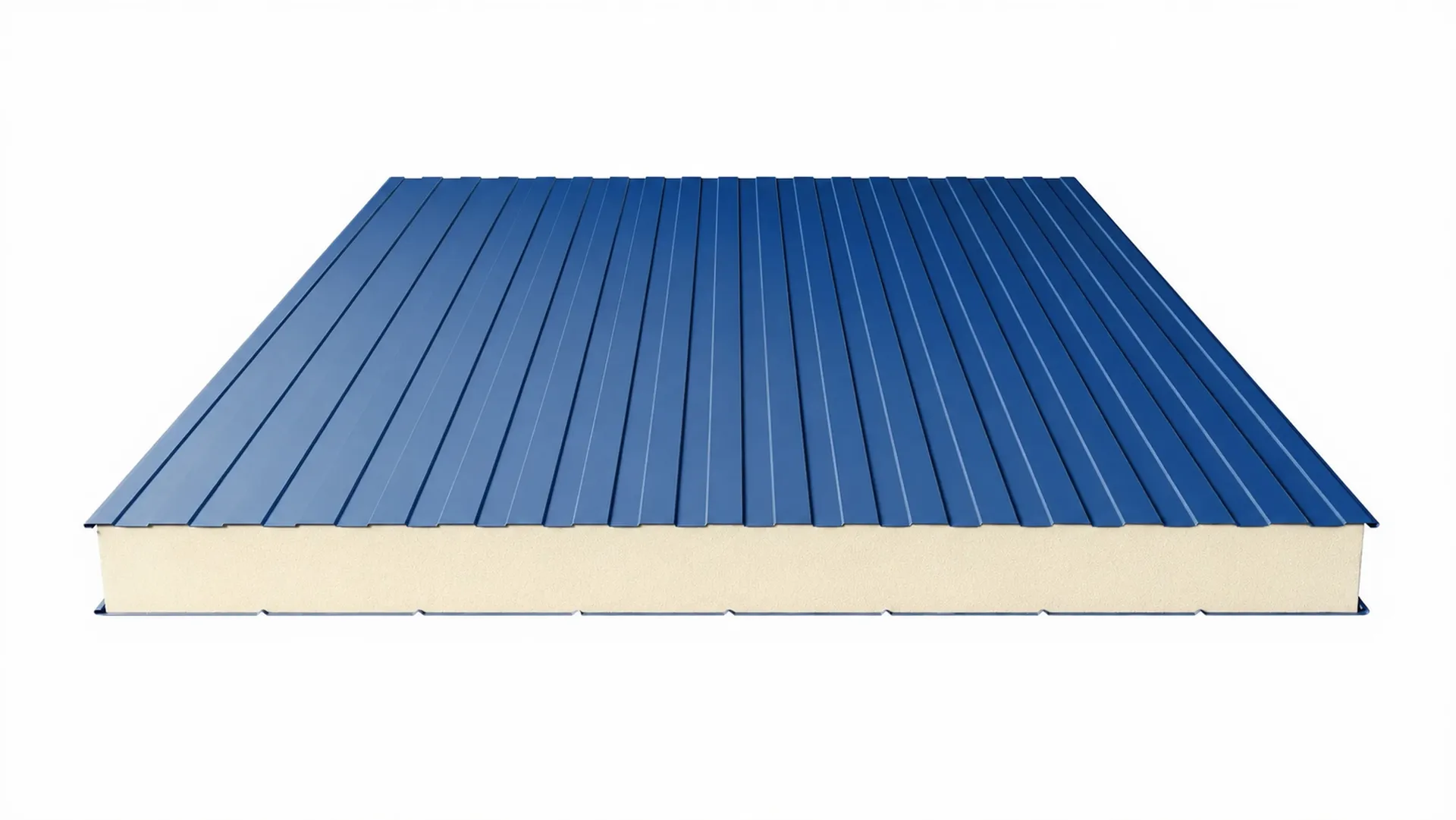 Стеновая сэндвич-панель PUR (пенополиуретан) 50 мм цвет RAL (полиэстер) верх 0,45 мм / низ 0,7 мм (ширина 1200 мм)